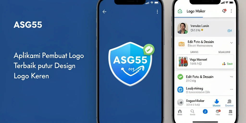 Antarmuka aplikasi ASG55 yang intuitif dan user-friendly untuk membuat logo.