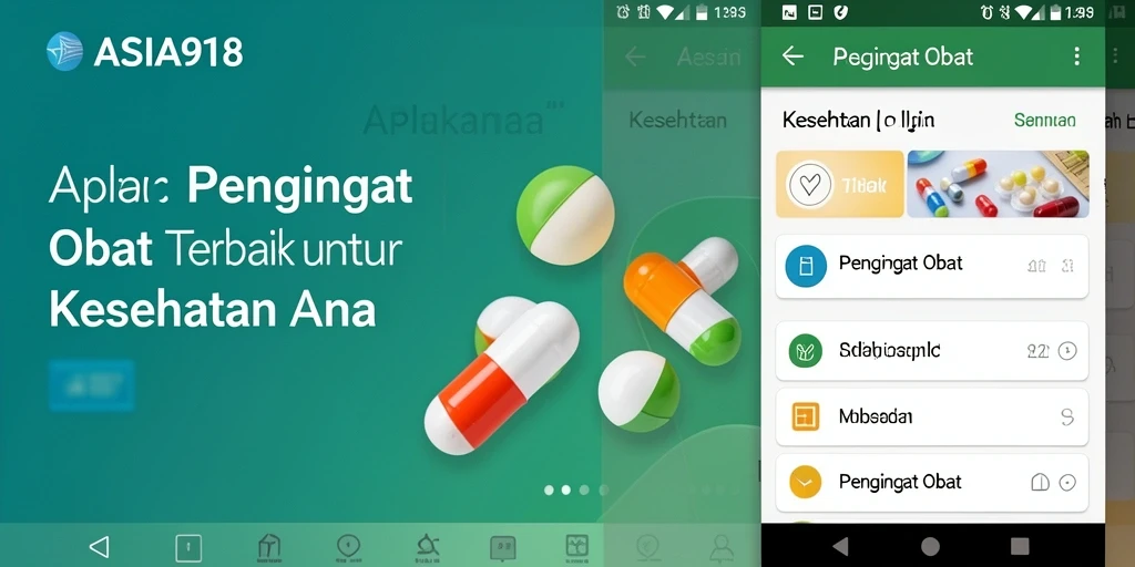 Screenshot utama ASIA918 menampilkan antarmuka pengingat obat yang sederhana dan efektif.