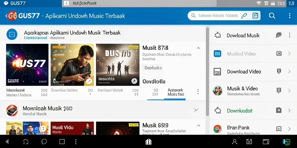 Antarmuka GUS77 yang intuitif dan mudah untuk Download Musik.
