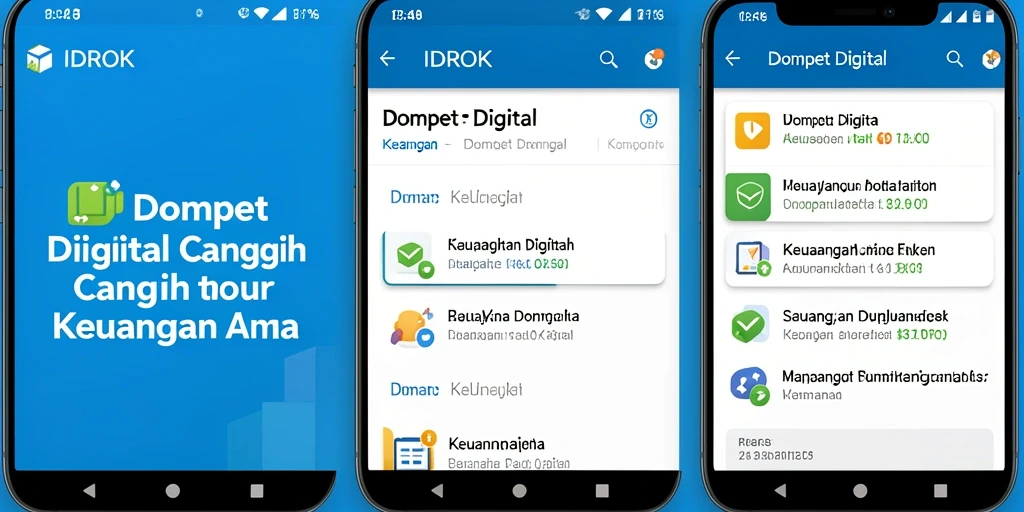Antarmuka IDROK yang modern dan fungsional untuk Dompet Digital.