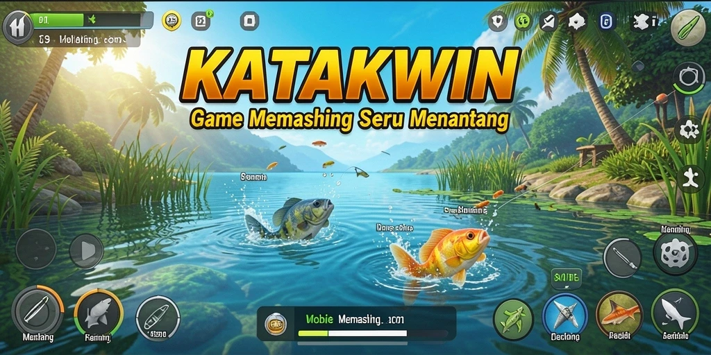 Tampilan antarmuka KATAKWIN dengan fitur memancing yang menarik.