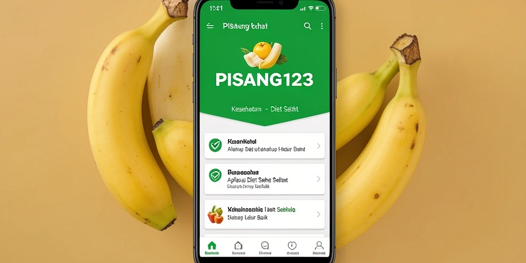 Antarmuka PISANG123 menampilkan berbagai fitur Diet Sehat.