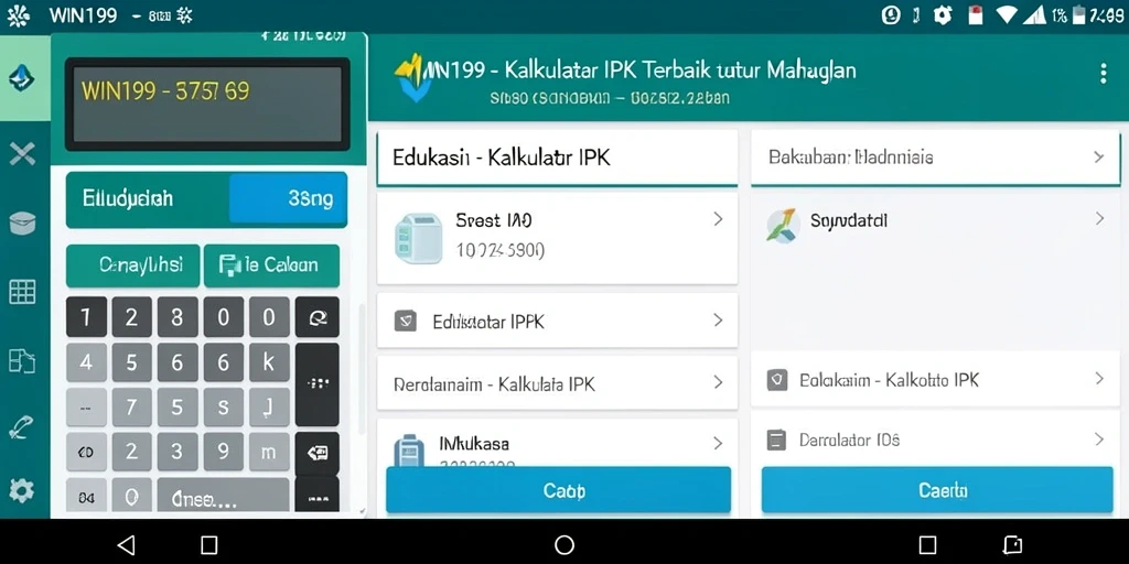 Tampilan antarmuka aplikasi Kalkulator IPK WIN199 yang user-friendly.