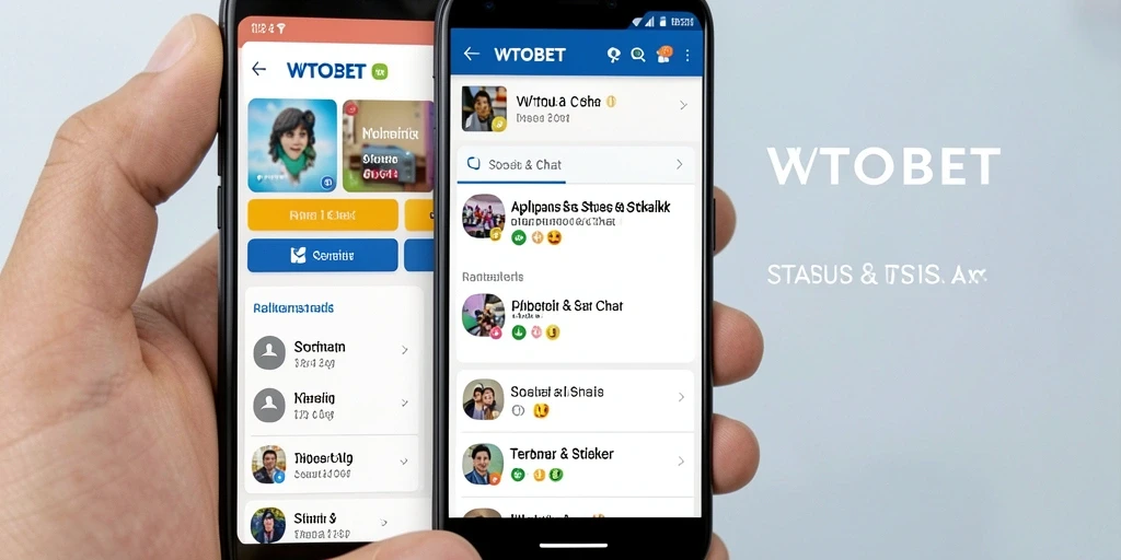 Antarmuka intuitif dengan berbagai pilihan stiker dan status menarik.